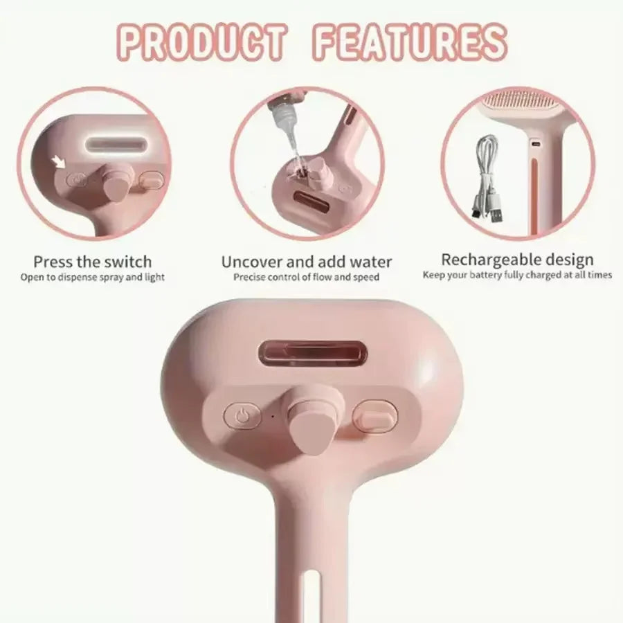 Steam Spray Dog Grooming Brush Unique Steam Brush For Dogs Luxury Grooming Brush Dog Steam Brush