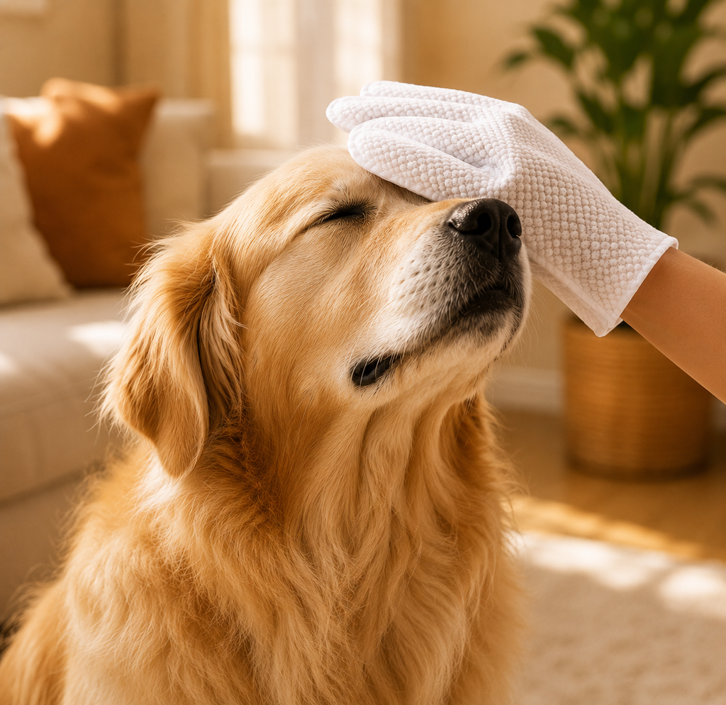 Deodorizing Glove Wipes for Dogs & Cats - Waterless Bath Alternative